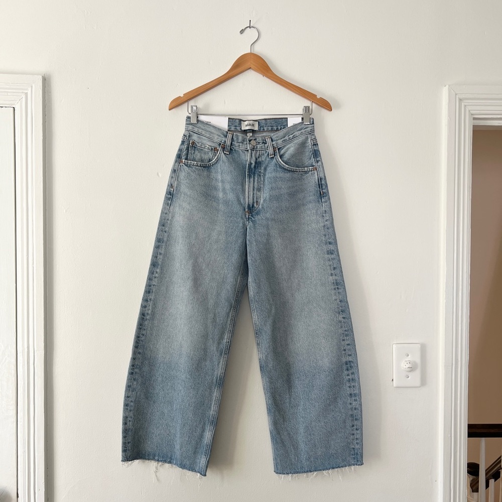 AGOLDE NWT 25 Low Curve Fray Jean